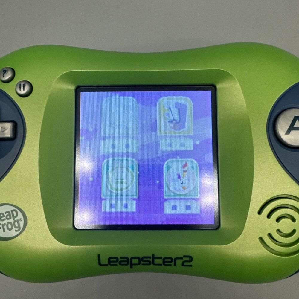 Leap Frog Leapster 2 Handheld Console Game System Green/Blue Tested/Working 2010